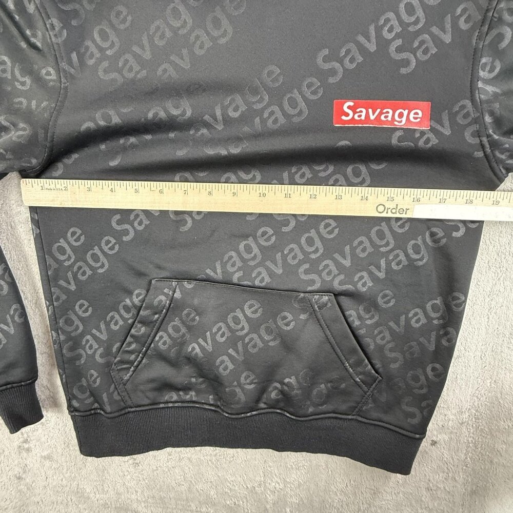 Savage Sweatshirt Hoodie Youth Large 14/16 All Over Print Pullover Encrypted Y2K - Picture 4 of 14